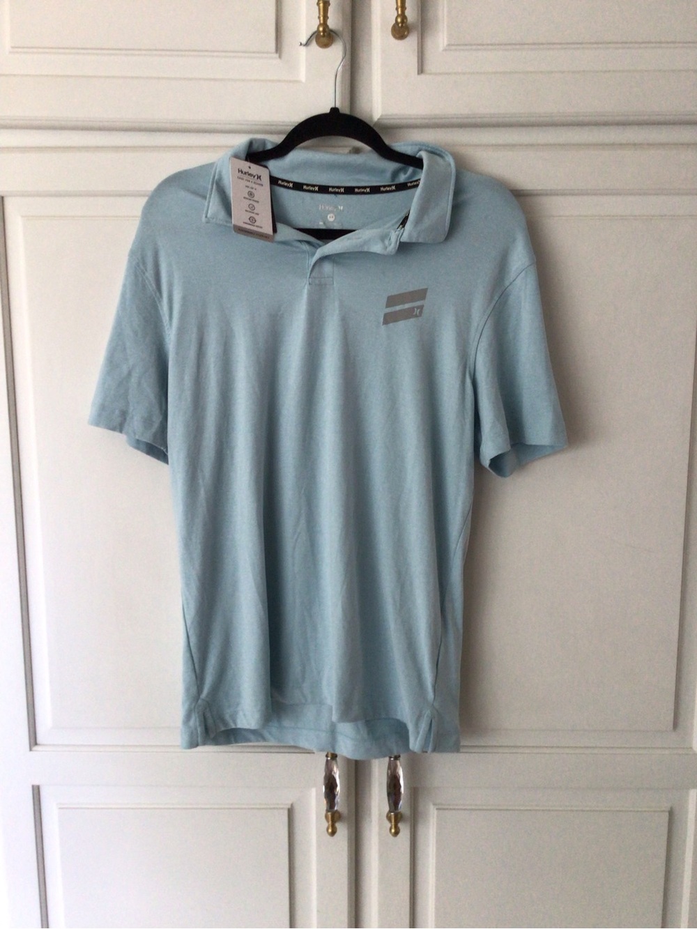 Hurley Men's Pale Blue Polo with Subtle Logo